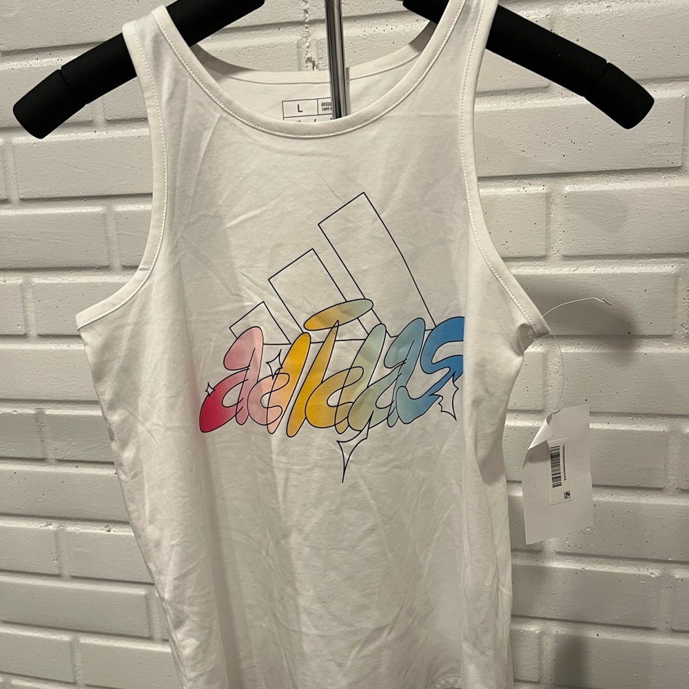 Adidas White Regular Fit Tank